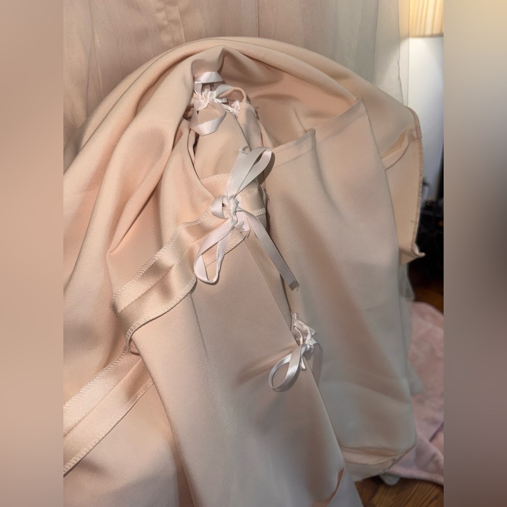 David's Bridal A-Line Beaded Lace tulle Ivory/Champagne Wedding Dress SZ 4 READ - Picture 10 of 14